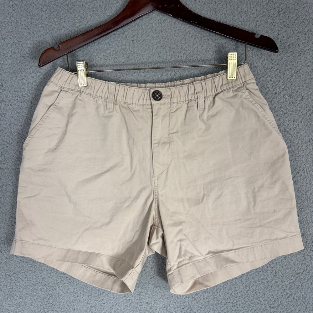 Chubbies Shorts Mens Medium Khaki Originals 5.5" Inseam Elastic Waist Stretch